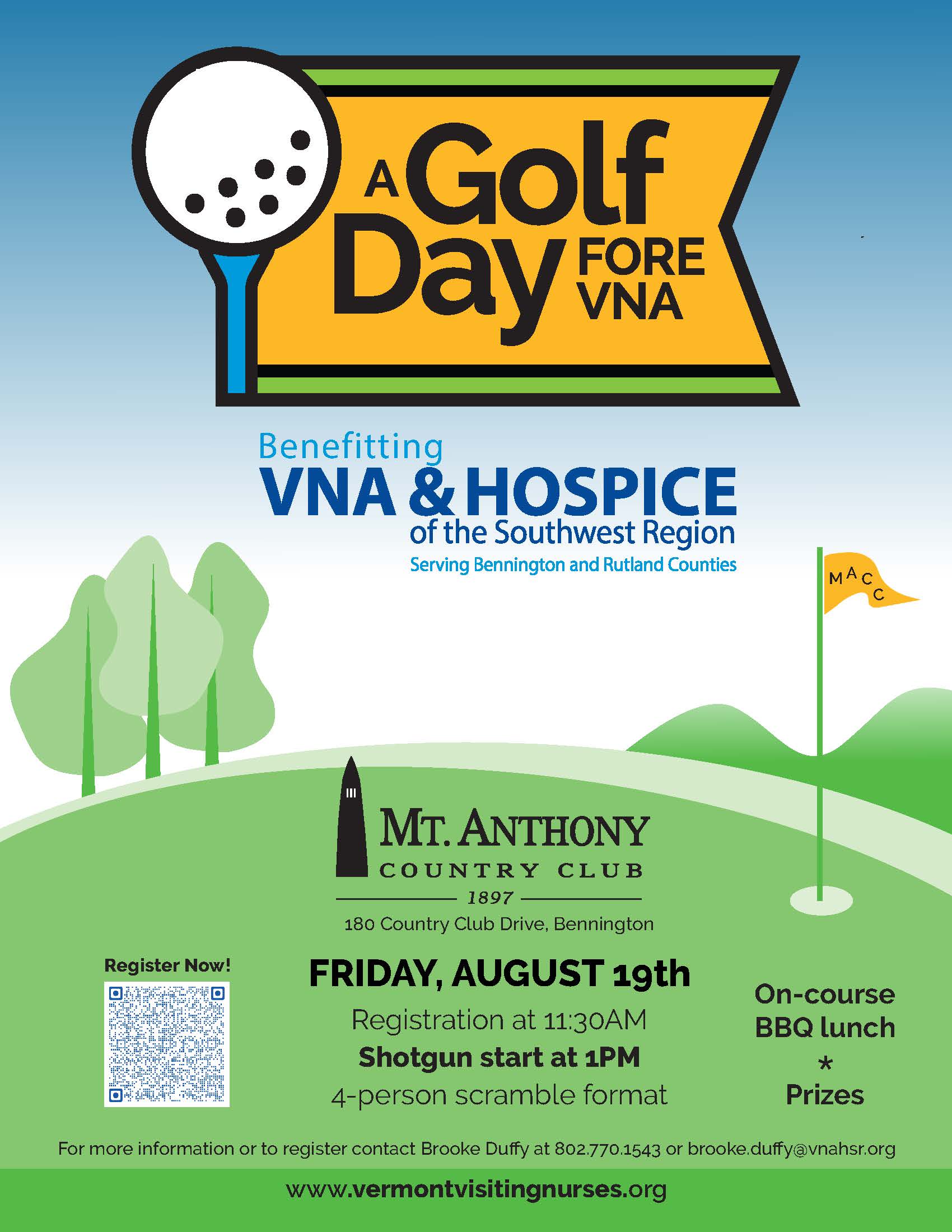 poster for golf tournament for august 19